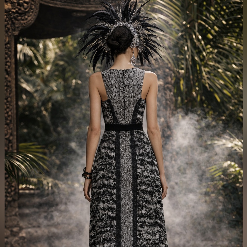 NEW BCBGMaxAzria “Sienna” Black & Gray High-Low Dress – Size 0 - Picture 3 of 16